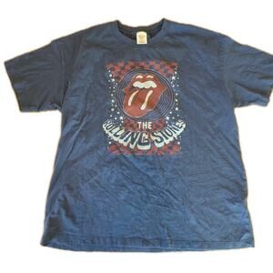 American Eagle AE Rolling Stones Blue Unisex T Shirt Sz- M Oversized